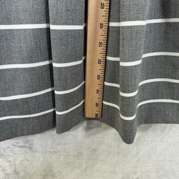 Calvin Klein Dress Womens 12 Gray White Stripe Fit & Flare Sleeveless Career - Picture 11 of 11